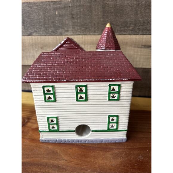 Christmas Village Yuletide Snow Hamlet Victorian Golden Dome In Styrofoam - Picture 3 of 6